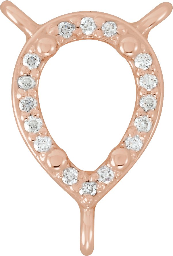 Pear 4-Prong Halo-Style Necklace Center
