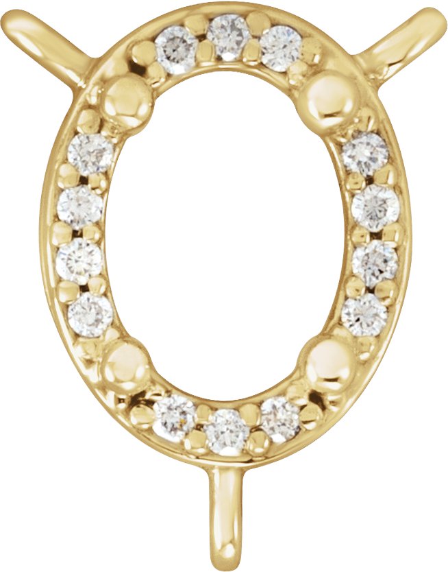 Oval 4-Prong Halo-Style Necklace Center