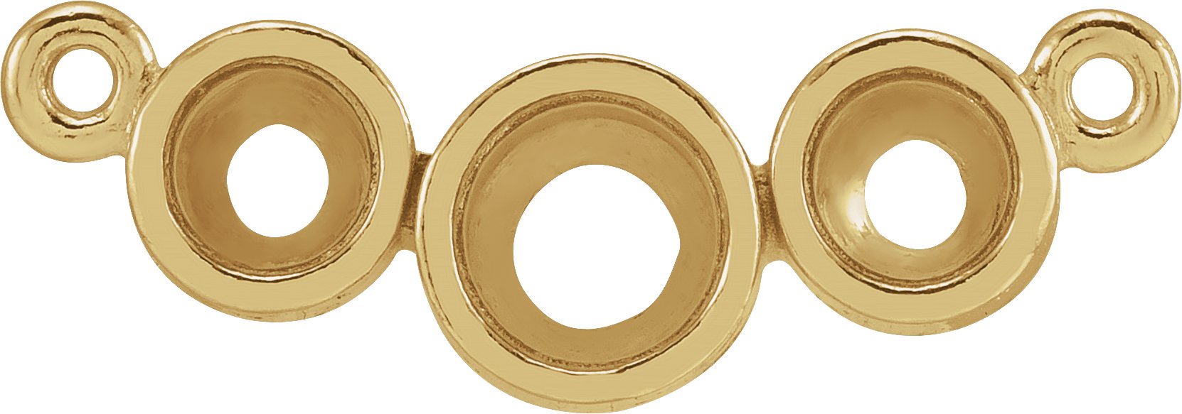 Three-Stone Bezel-Set Necklace Center