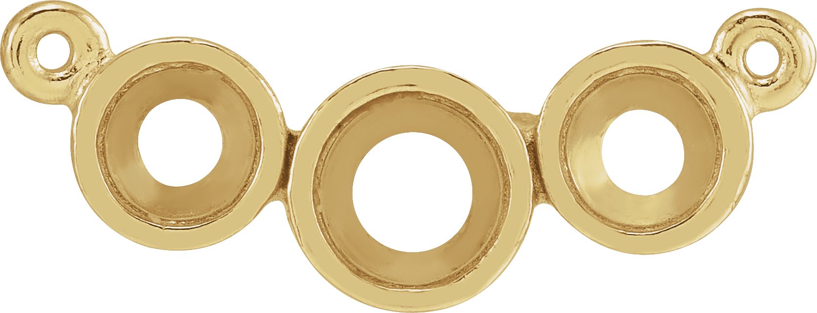 Three-Stone Bezel-Set Necklace Center