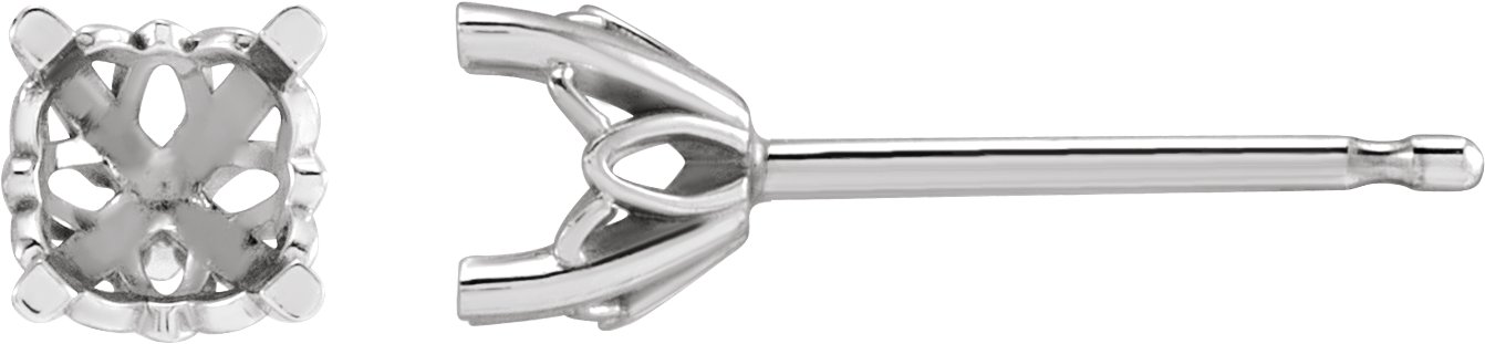 Round 4-Prong Stud Earrings