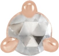 Rose-Cut Round 3-Prong Pre-Notched Claw Earring Setting