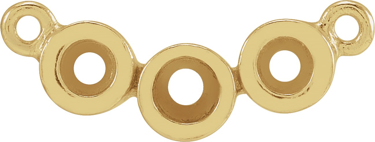Three-Stone Bezel-Set Necklace Center