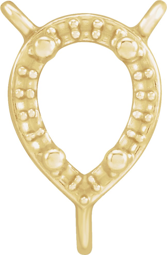 Pear 4-Prong Halo-Style Necklace Center