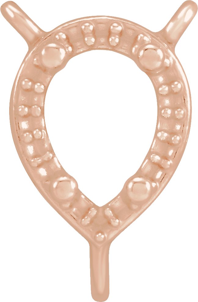 Pear 4-Prong Halo-Style Necklace Center