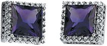 14K White Amethyst and .375 CTW Diamond Halo Style Earrings Ref 2246317