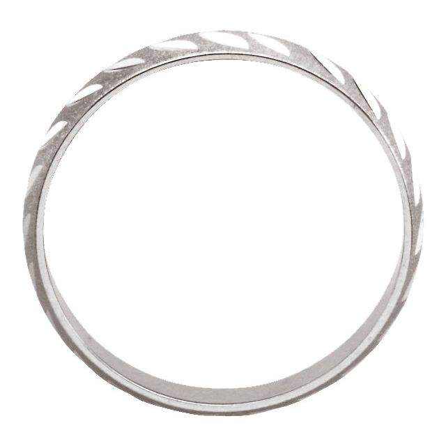 14K White Diamond-Cut Midi Ring Size 1