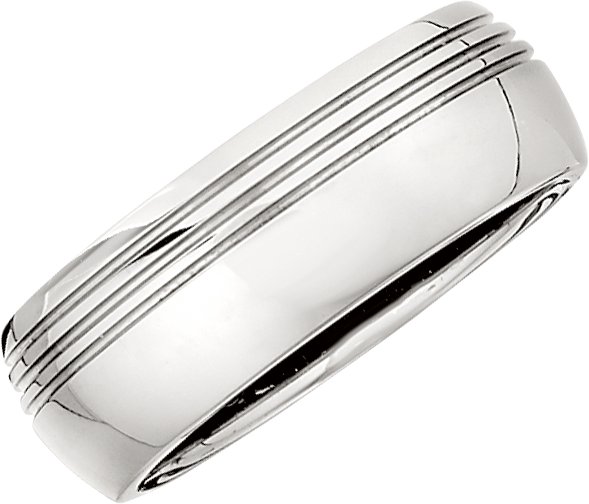 Titanium Grooved Dome Band