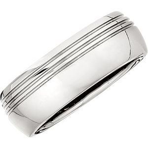 Titanium Grooved Dome Band