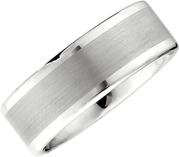 White Tungsten 8 mm Band Size 8