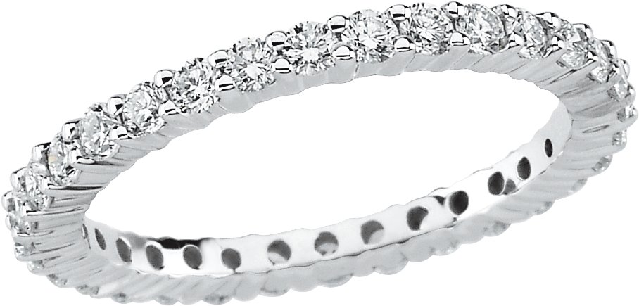 Platinum 1 CTW Diamond Eternity Band Size 5.5