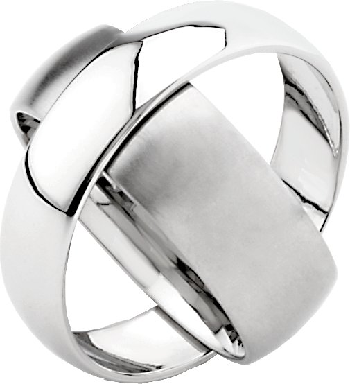 Titanium and 14K X1 White 6 mm and 8 mm Rotating Band