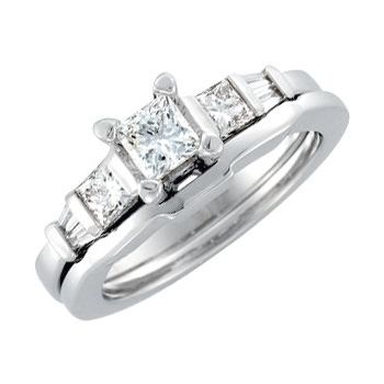 Bridal Diamond Engagement Ring with Matching Band 1.13 CTW Ref 587423