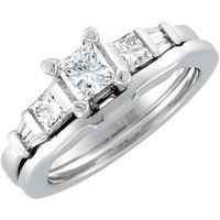 14K White 1 1/8 CTW Diamond Engagement Ring