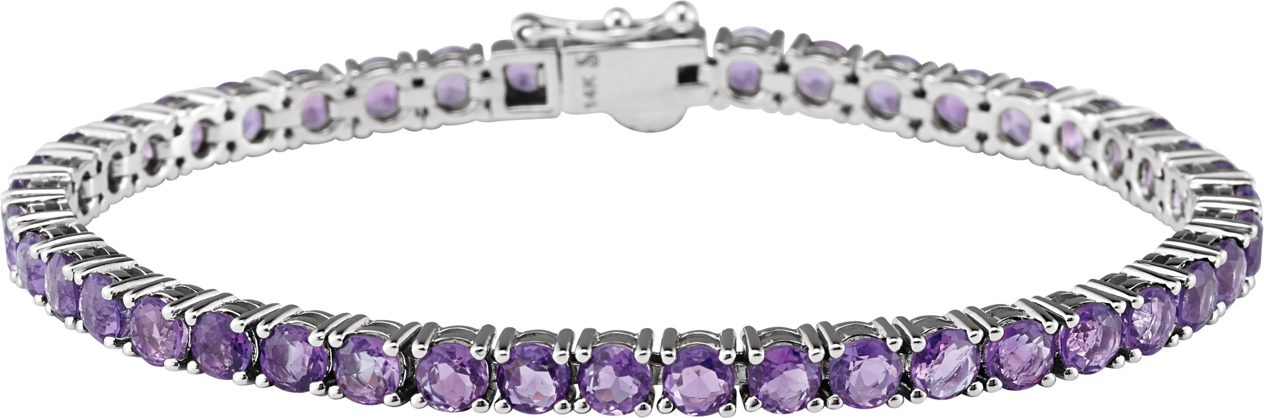 14K White Amethyst 7.15 inch Line Bracelet Ref. 5766970