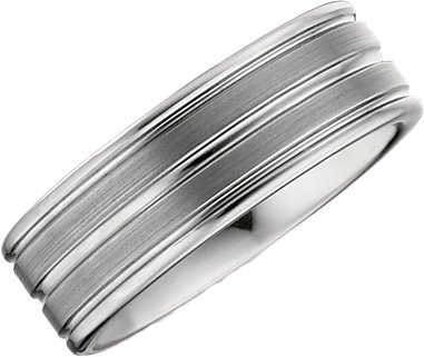 Tungsten 8.3 mm Grooved Satin & Polished Band Size 11.5