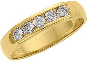 14K Yellow .50 CTW Diamond Mens Band Ref 2982865