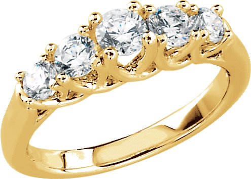 14K Yellow 1 CTW Diamond Anniversary Band  