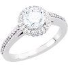 14K White 6.5 mm Round 1.375 CTW Diamond Semi Set Engagement Ring Ref 3205827