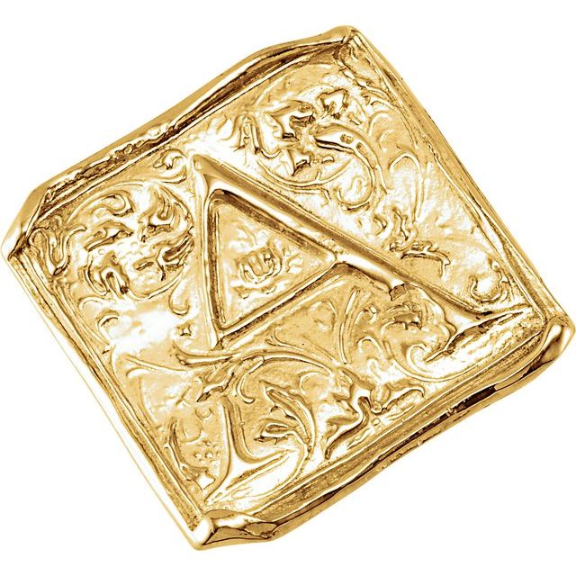 14K Yellow Posh Mommy® Vintage-Inspired Initial A Ring