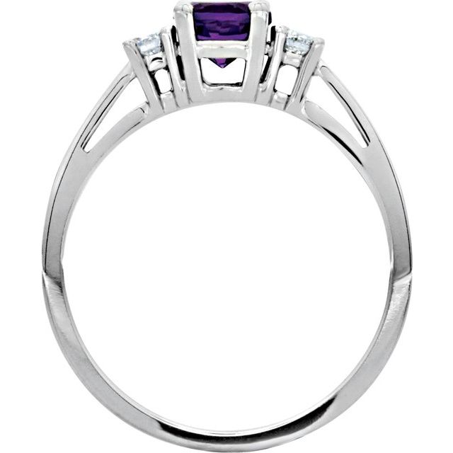 Amethyst & Diamond Accented Ring