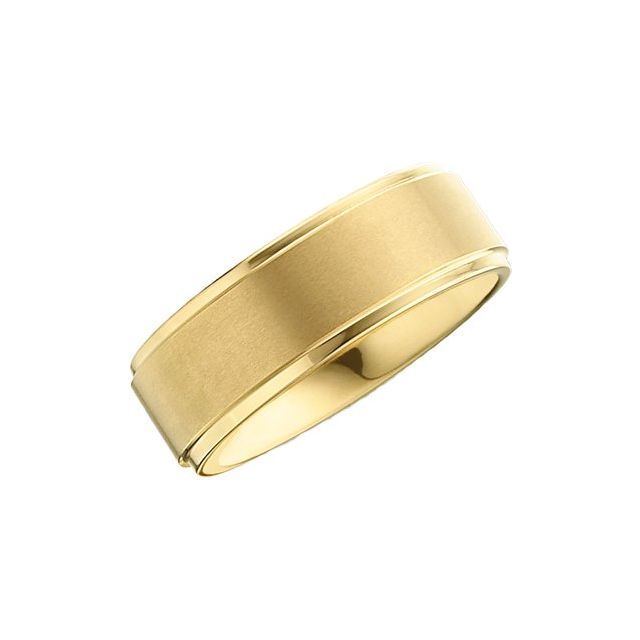 Tungsten 8.3 mm Ridged Band with Gold Immerse Plating Size 10