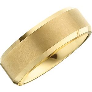 Tungsten 8.3 mm Beveled-Edge Band with Gold Immerse Plating Size 6
