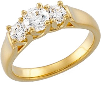 14K Yellow 1 CTW Diamond Three Stone Anniversary Band Ref 1907711