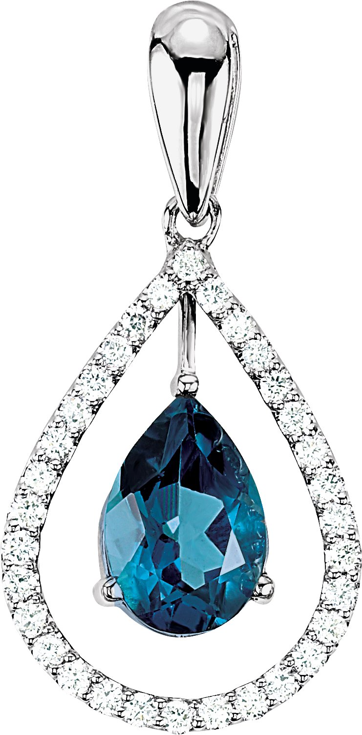 London Blue Topaz and Diamond Pendant Ref 2608669