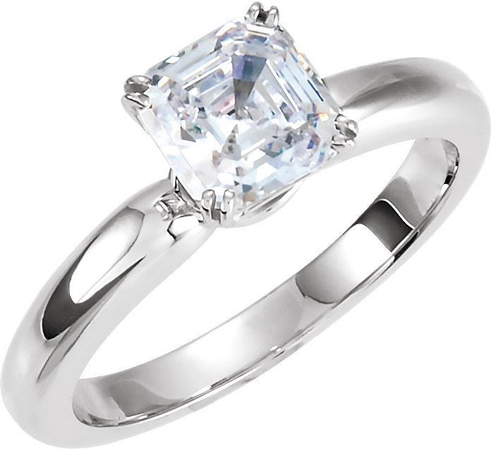 Asscher Solitaire Engagement Ring