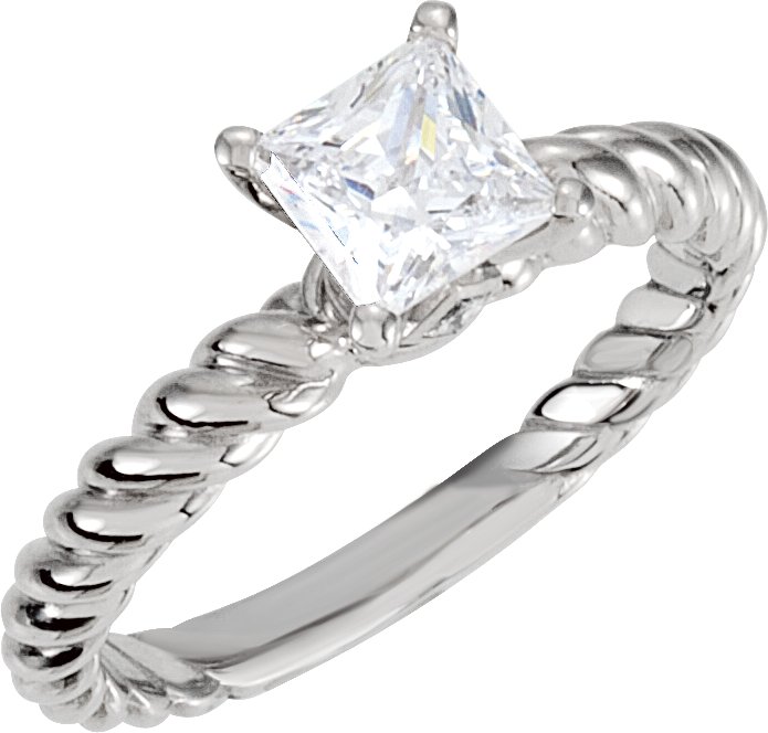 Semi-Mount Rope Design Solitaire Engagement 