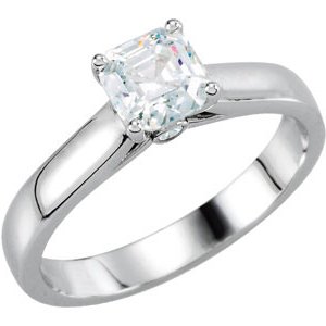 Cathedral-Style Solitaire Engagement Ring Mounting with Accent