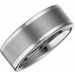 Tungsten 8 mm Flat Band with Satin Finish Center Size 10