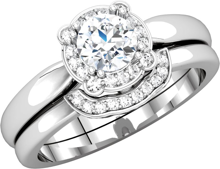 14K White 5.2 mm Round .50 CTW Diamond Semi Set Engagement Ring Ref 3205693