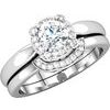 14K White 5.2 mm Round .50 CTW Diamond Semi Set Engagement Ring Ref 3205693