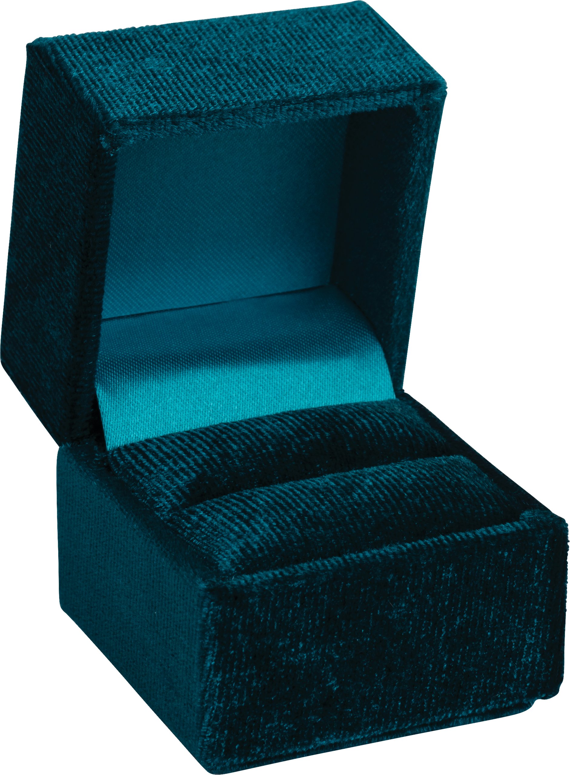 Audrey Collection Teal Velvet Ring Boxes with Velvet Interior