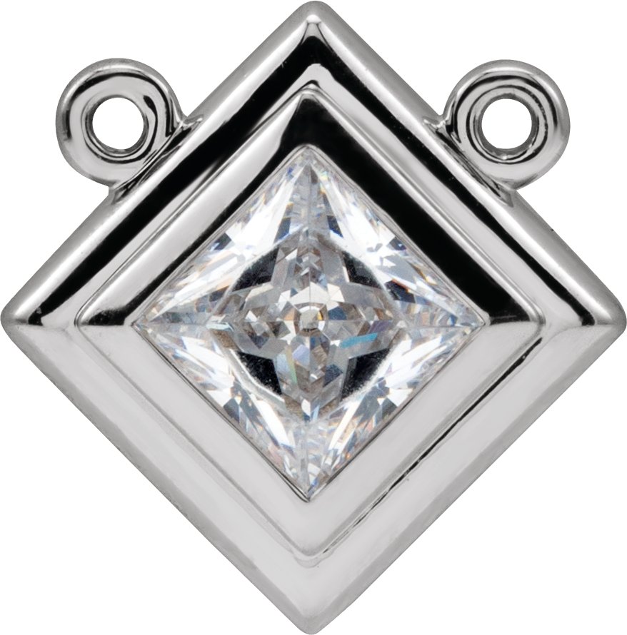 Square Bezel-Set Necklace Center