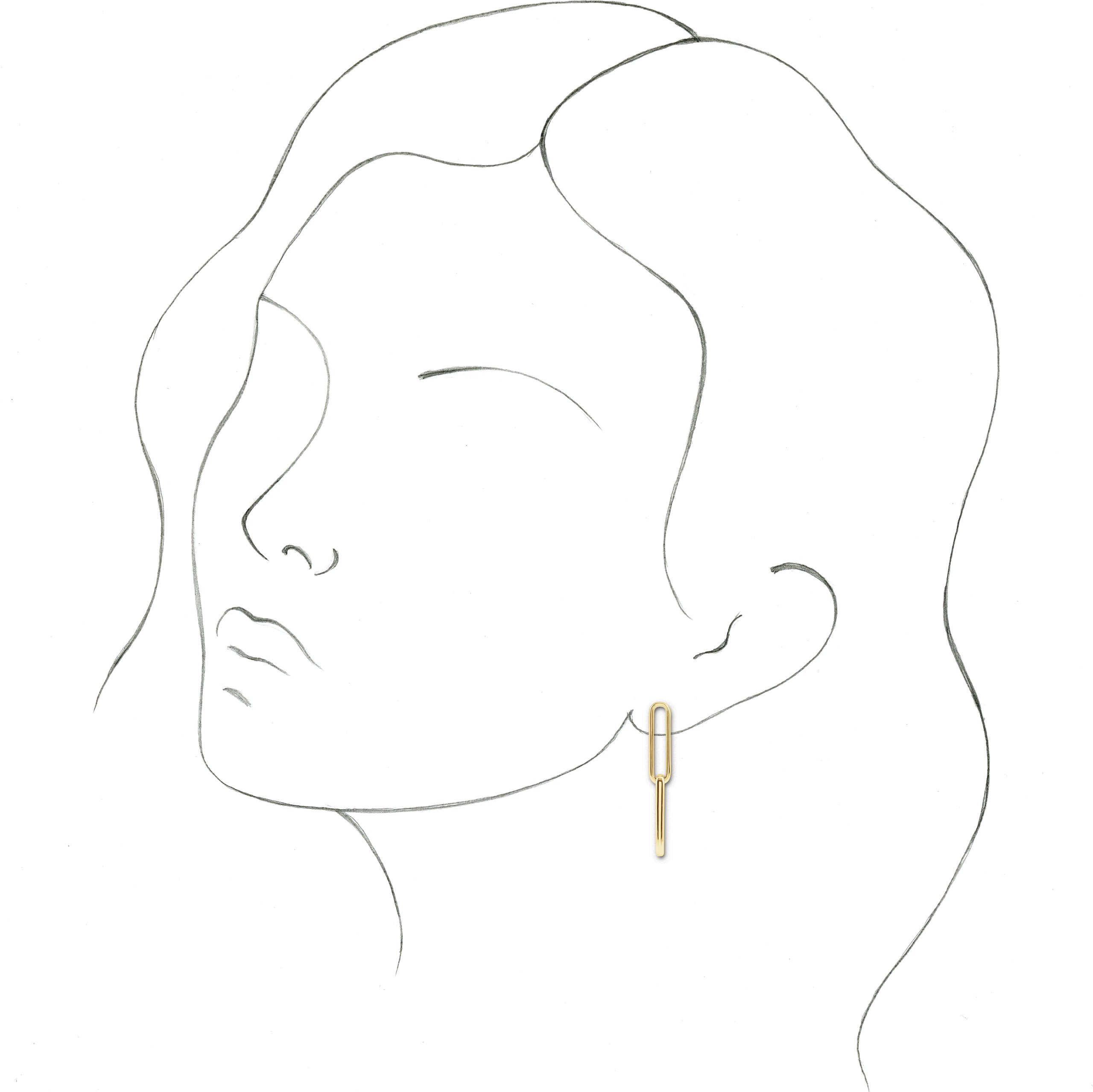 14K Yellow Paperclip-Style Earrings