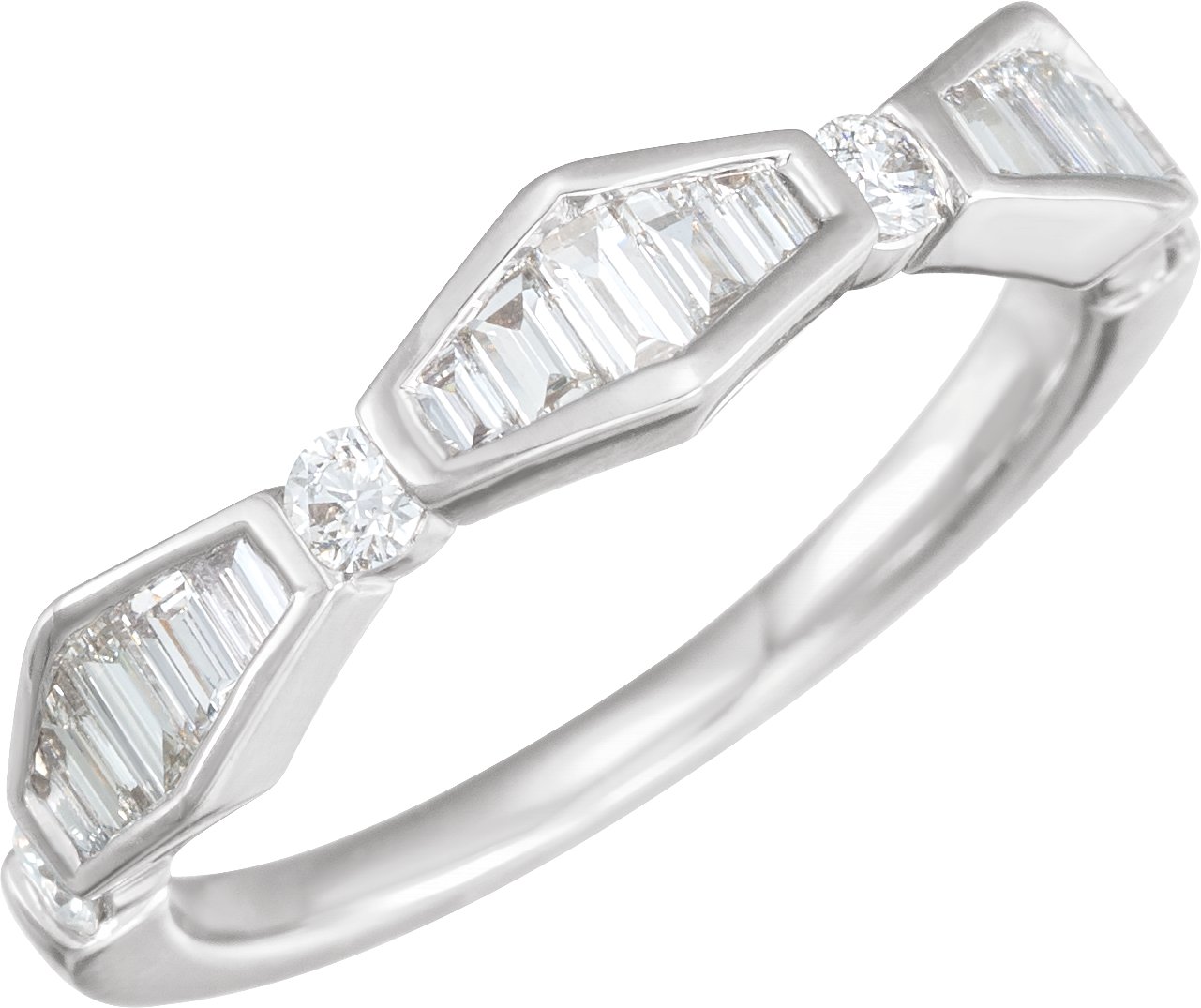 14K White 5/8 CTW Natural Diamond Anniversary Band