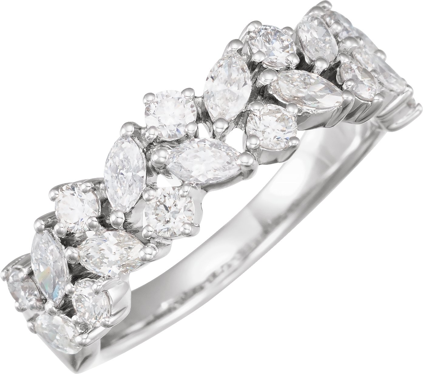 14K White 1 1/3 CTW Diamond Anniversary Band