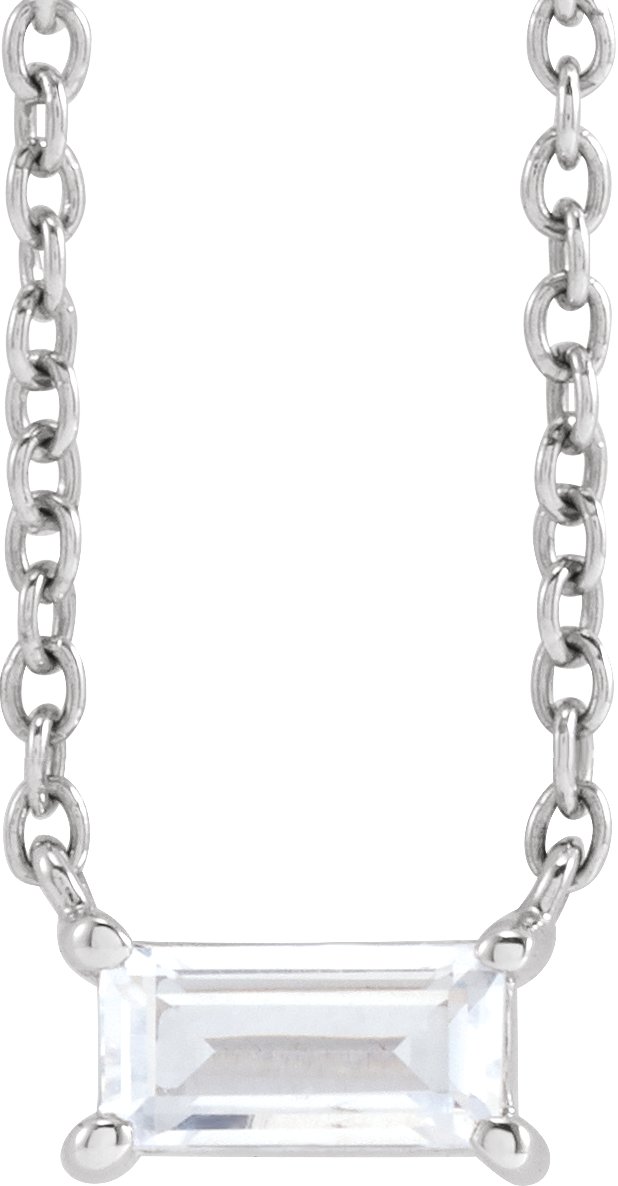 14K White 1/3 CT Lab-Grown Diamond 16-18 Necklace