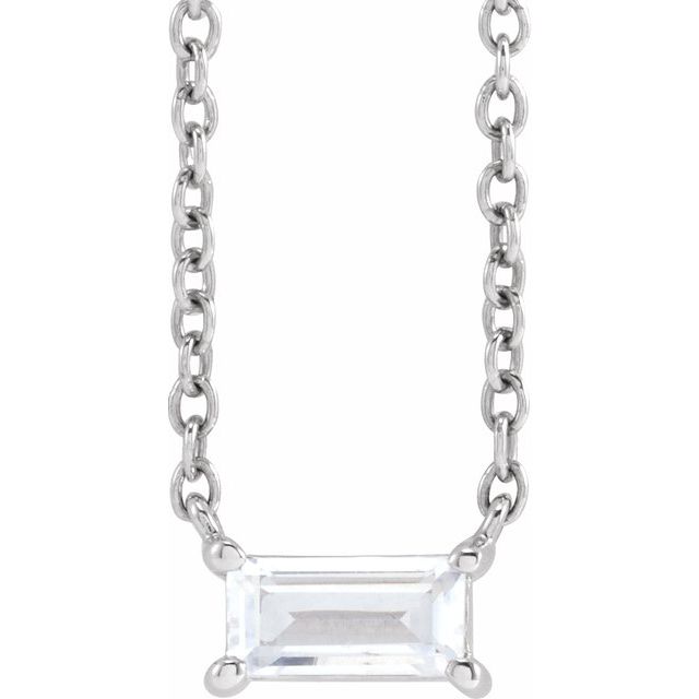 14K White 1/3 CT Lab-Grown Diamond 16-18" Necklace
