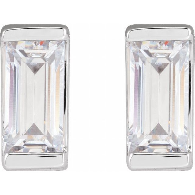 14K White 3/8 CTW Lab-Grown Diamond Earrings