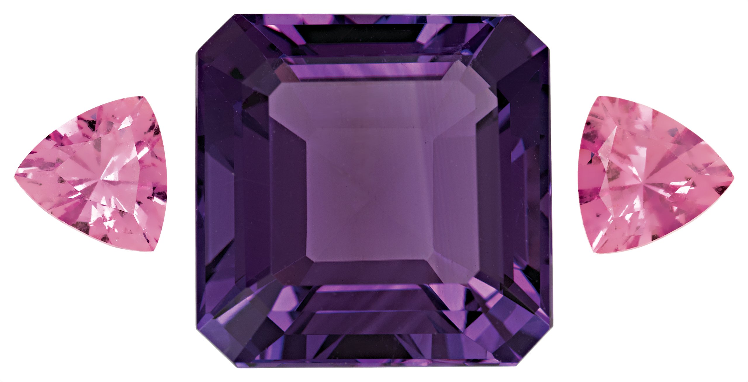 Natural Amethyst & Pink Sapphire Layout