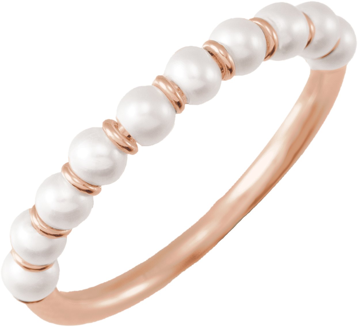 14K Rose Cultured Freshwater Pearl Ring Size 7 Ref 18287376