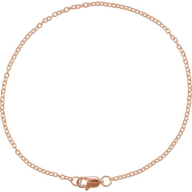 14K Rose Gold Filled 1.5 mm Solid Cable Chain 7
