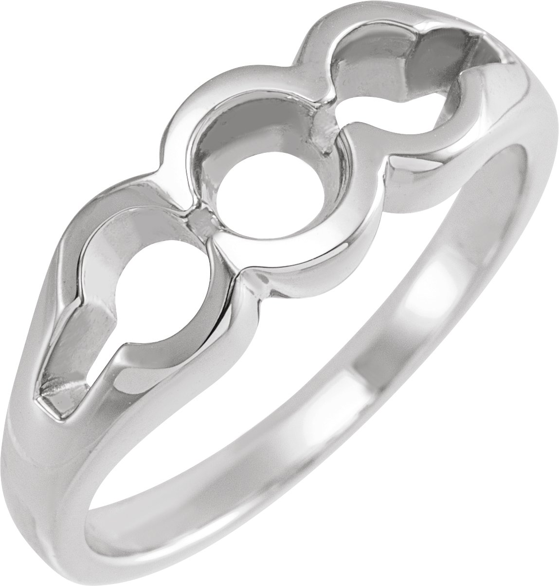Bezel-Set Three-Stone Engagement Ring