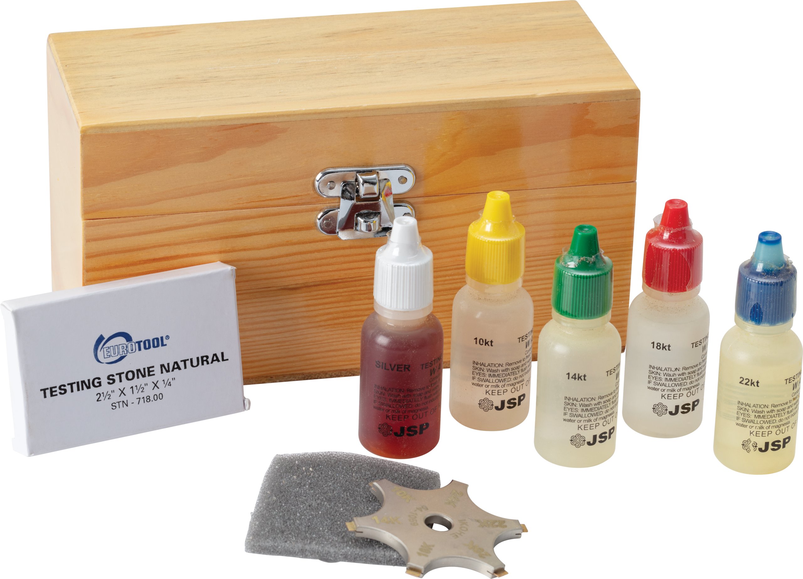 Wooden Storage Box 5 Compartments for Gold Testing Acid and Stone Test Kit | Esslinger