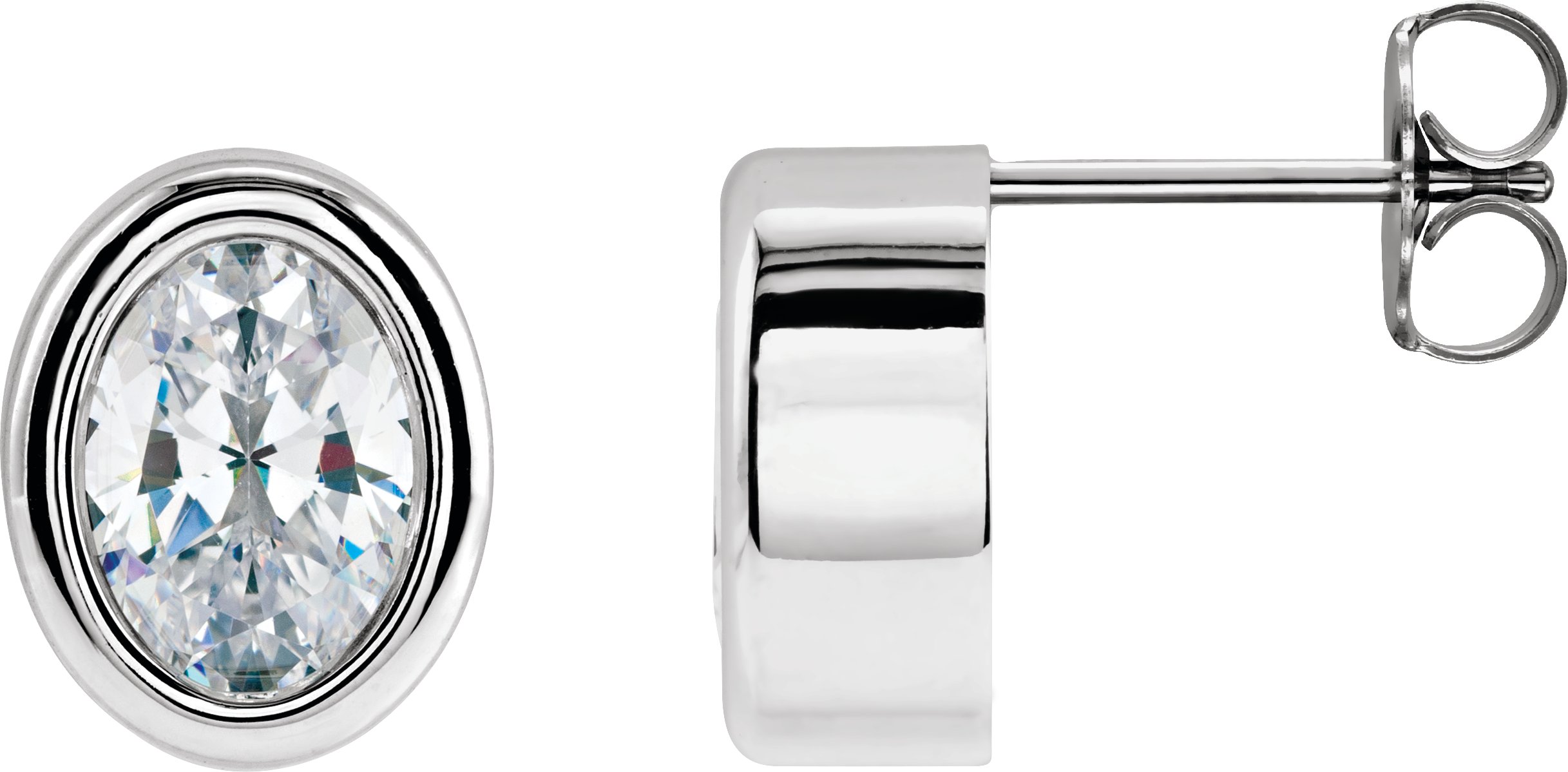 Oval Bezel Earring Mounting 