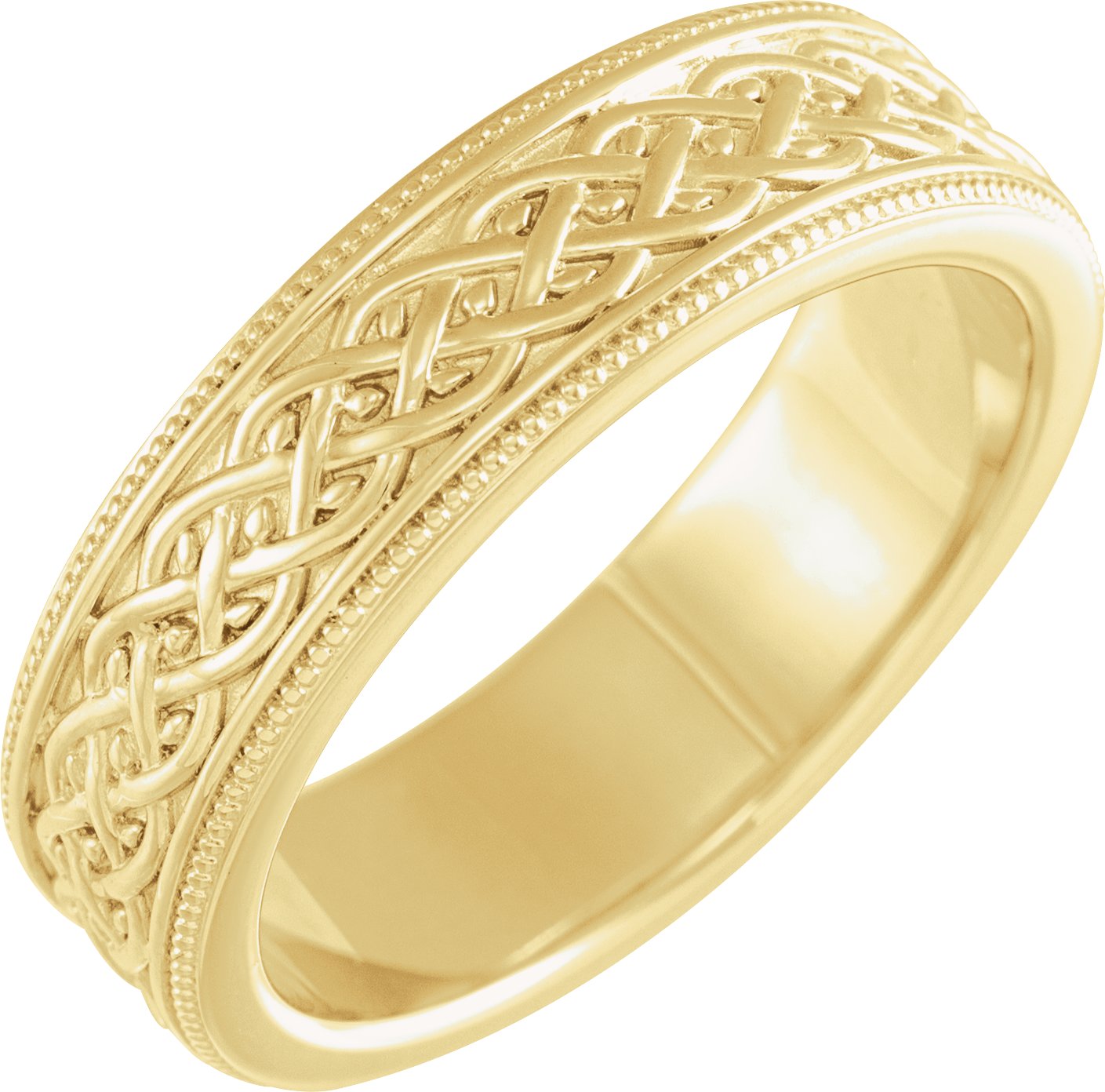 14K Yellow 6 mm Vine Inspired Band Size 10